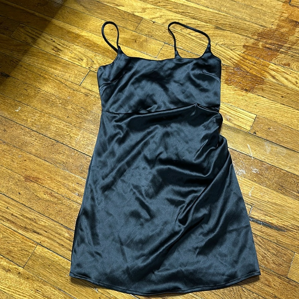 Black Zara satin dress